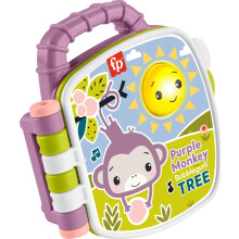 Fisher-Price Baby Toy Purple Monkey Musical Storybook with Lights & Sounds for Infants & Toddlers Ages 6+ Months