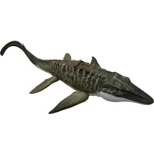 Mattel Jurassic World Rebirth Bite N Blast Mosasaurus Actionfigur & Mini-Dilophosaurus mit breitem Kiefer, Dinosaurierspielzeug, filmgenau, beweg