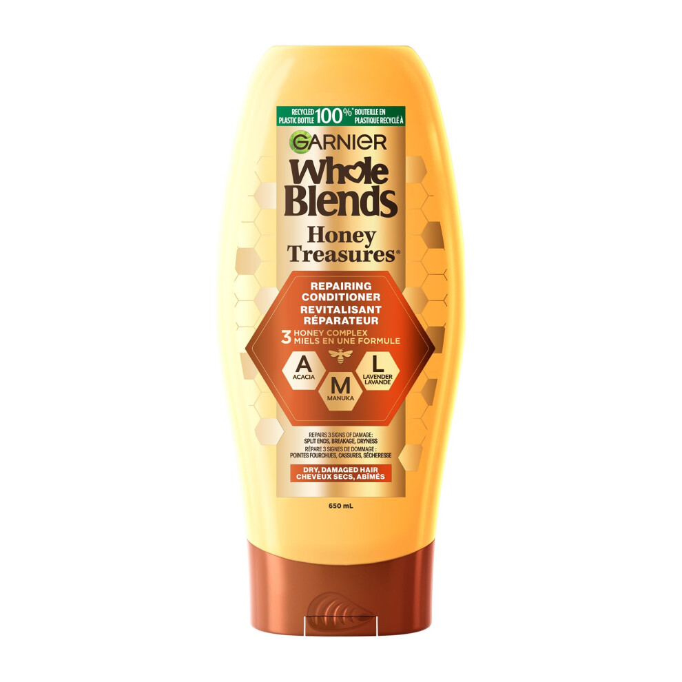 Garnier Whole Blends Repairing Conditioner Honey Treasures  Damaged Hair  22 fl; oz.