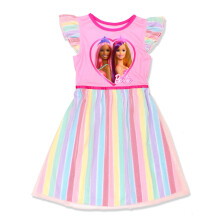 Barbie Meisjes Regenboog Jurk Fantasie Nachtjapon Pyjama (4, Roze)