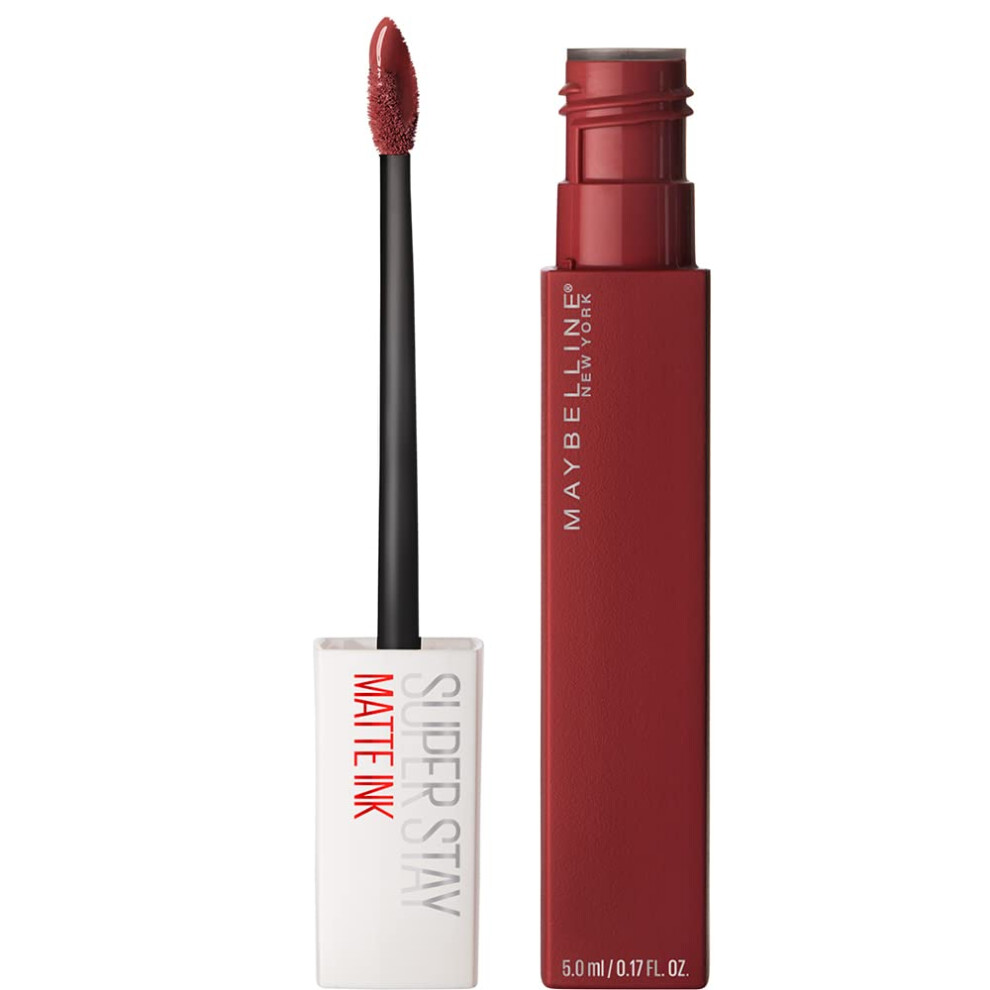 Maybelline Super Stay Matte Ink Liquid Lipstick Makeup  Long Lasting High Impact Color  Up to 16H Wear  Voyager  Deep Red  1 Count