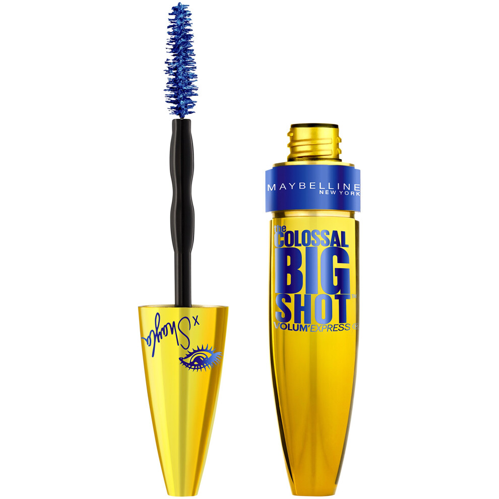Maybelline New York Volum' Express The Colossal Big Shot Mascara X Shayla  Boomin' in Blue  0.33 Fluid Ounce