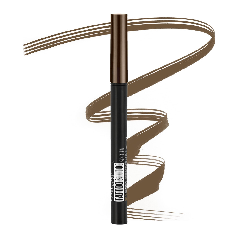 Photos - Eyeshadow Maybelline New York TattooStudio Brow Tint Pen Makeup, Deep Brown, 0.037 fl. oz. K2752900 