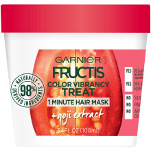 Garnier Fructis Color Vibrancy Treat 1-minutowa maska ??do wlosσw z ekstraktem Goji i kolagenem wzmacniajacym 3,4 uncji (opakowanie 1 szt.)
