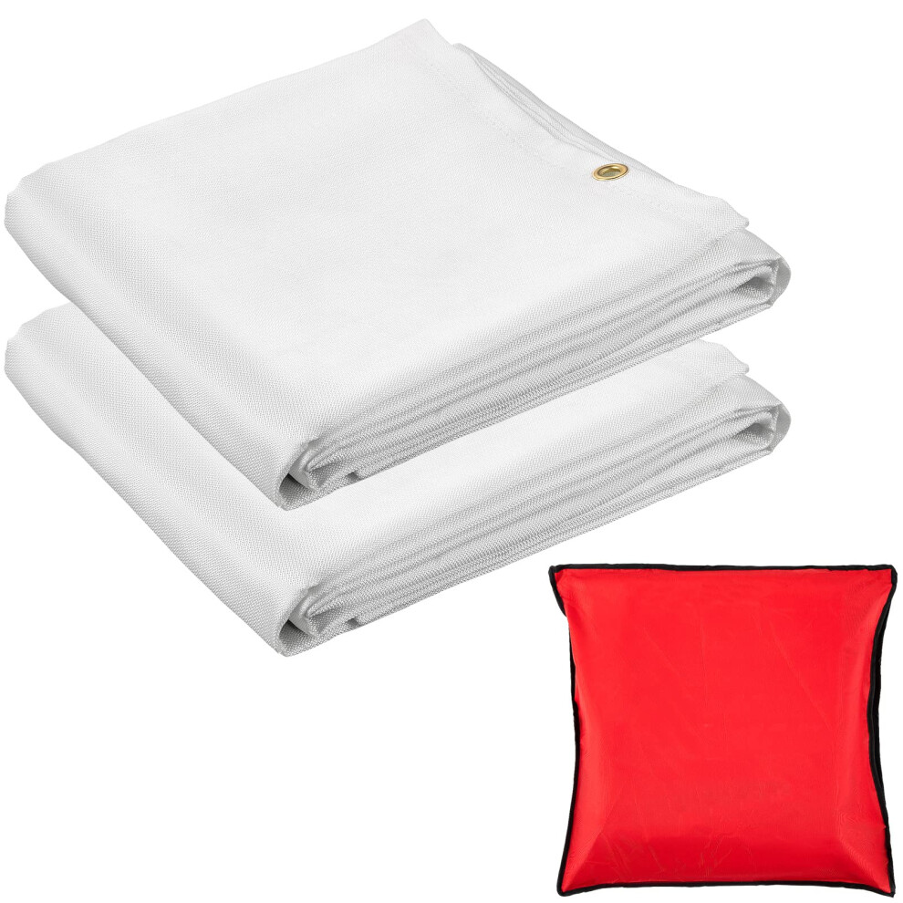 VEVOR Fire Blankets  2 Pack Welding Blankets  8' x 10' Fire Suppression Blanket  1022F Flame Fiberglass Retardant Blanket  White Fire Emergency Blanke
