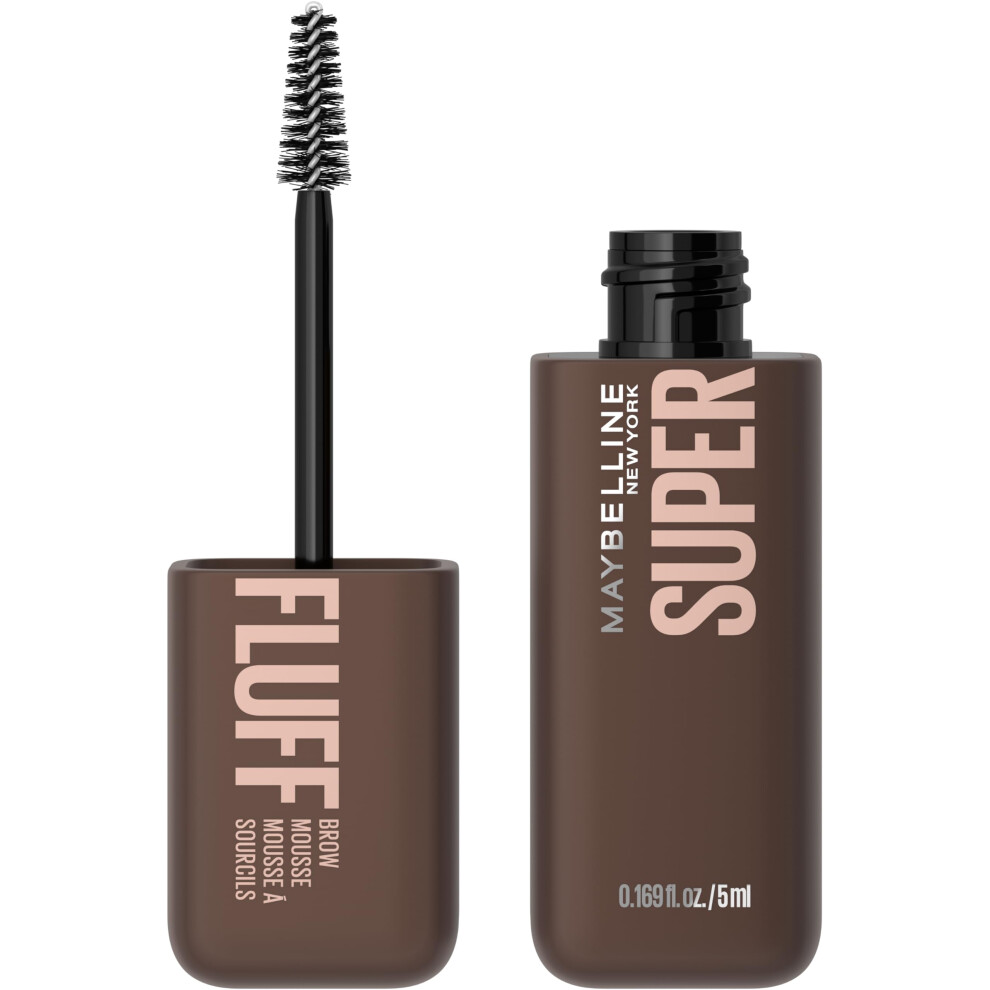 Maybelline Superfluff Volumizing Brow Mousse  All Day Tinted Brow Gel For Soft Full Brows  Deep Brown  1 Count