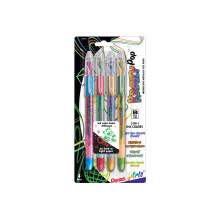 Pentel Arts Krazy Pop iriserende gelpen (1,0 mm) Bold Line geassorteerde inkt, pakket van 4 (K91PABP4M3)