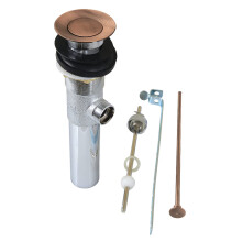 Piletta di scarico a scomparsa Kingston Brass KB100AC Trimscape in ottone con troppo pieno, calibro 22, 2-1/8'' (L) x 2-1/8'' (W) x 7-7/9'' (H),