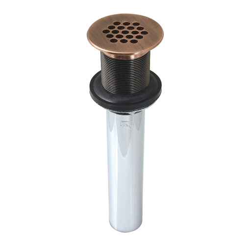 Kingston Brass KB400AC Trimscape Grid Drain Without Overflow Antique Copper