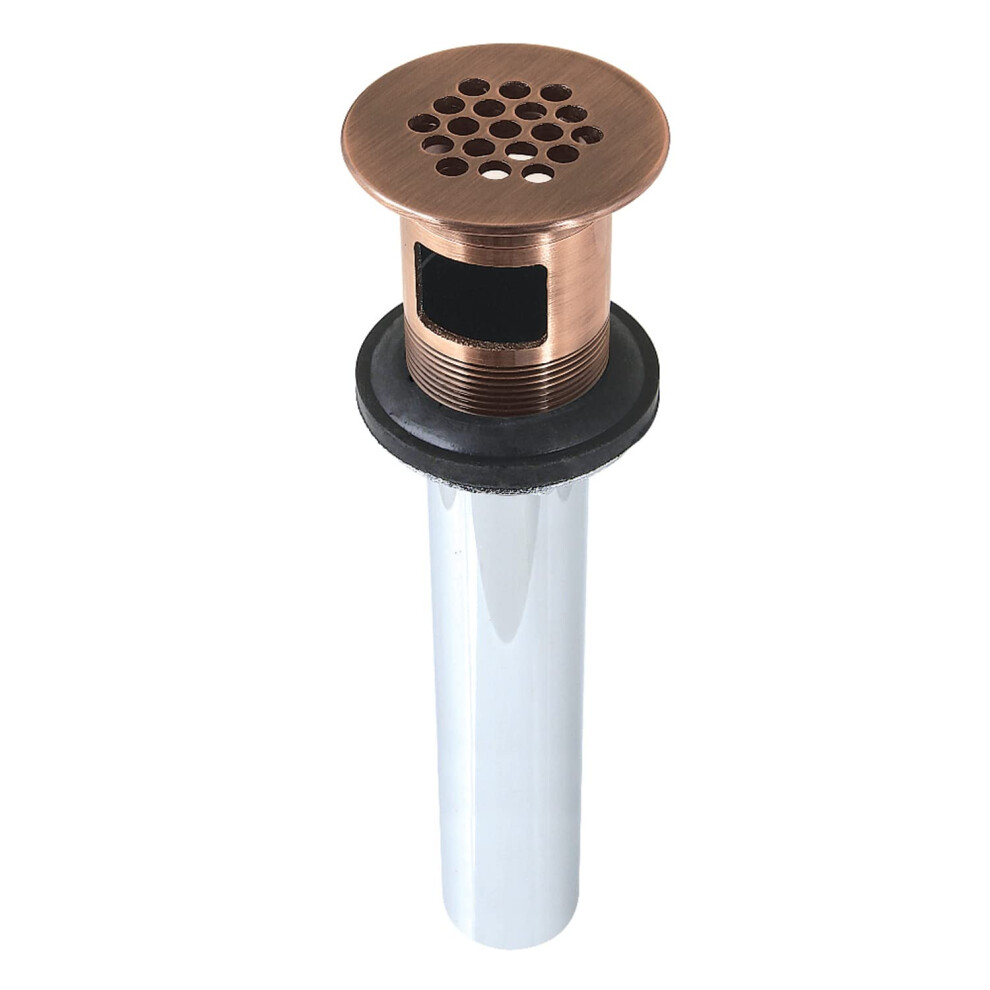 Kingston Brass Kb500ac Trimscape Grid Drain With Overflow Antique Copper 196507290331
