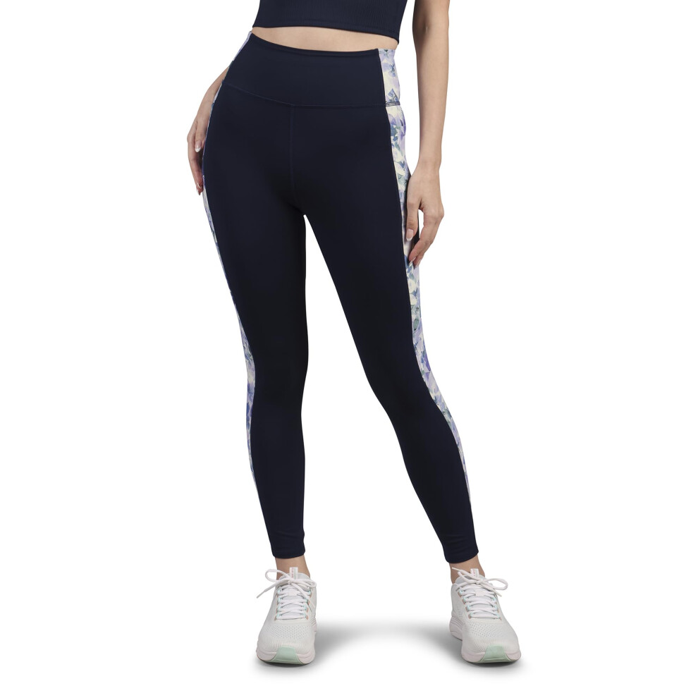 Skechers Women's Go Walk High Waisted Legging  Blue Seascape Floral
