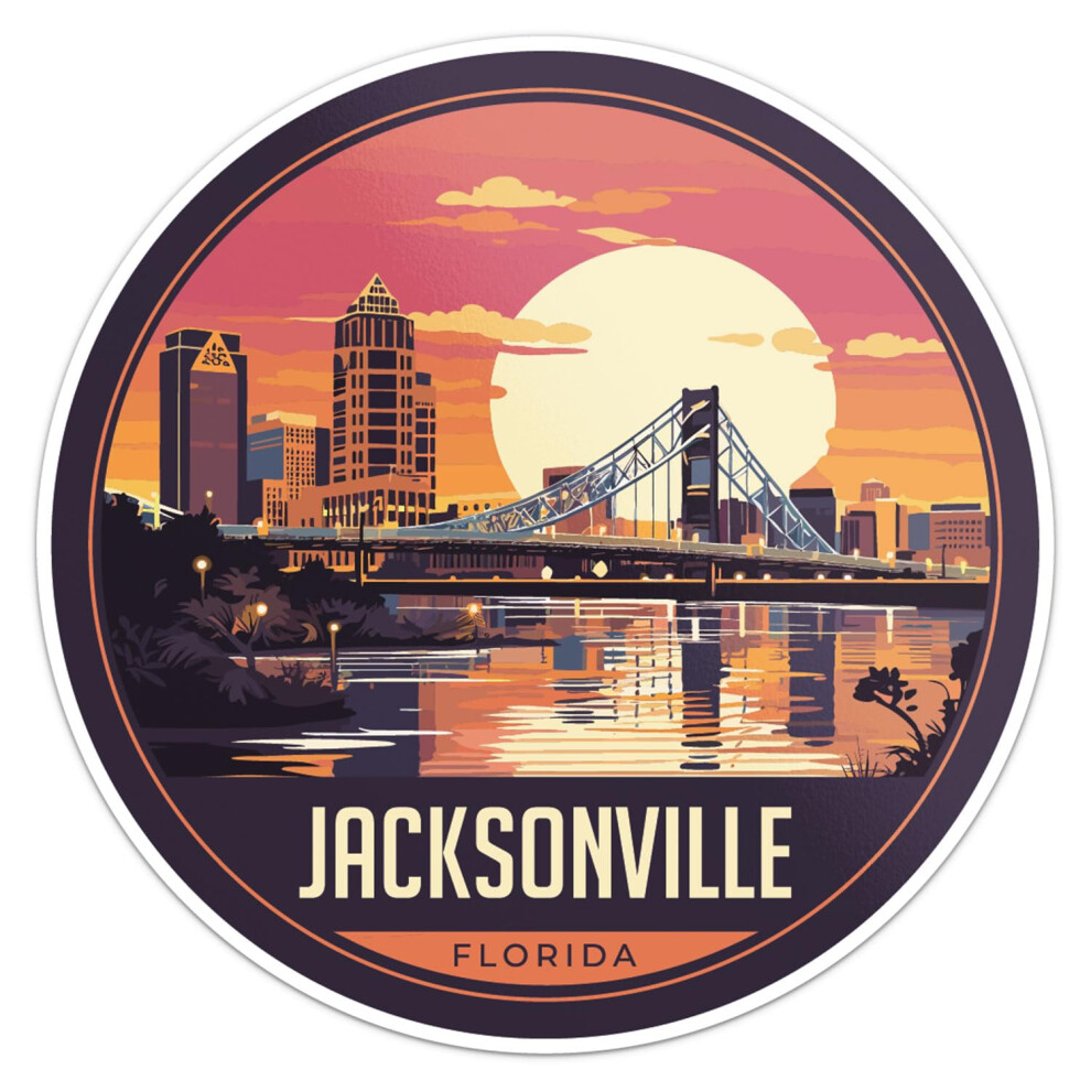 Calcoman A De La Ciudad De Jacksonville - Vinilo Impermeable Para Parachoques De Auto, Laptop, Botella De Agua, Pared Y Ventana. Tama O: 3'' (Lad-image