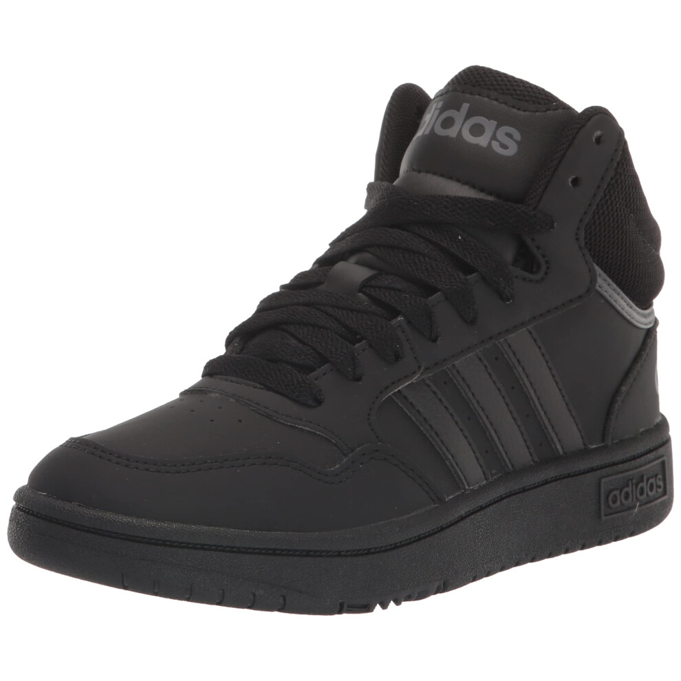 adidas Hoops 3.0 Mid Basketball Shoe  Black/Black/Grey  5 US Unisex Big Kid