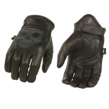 Herren-Motorradhandschuh aus Leder mit reflektierendem Totenkopf-Design und Gel-Handfl  che (XXX-Large)