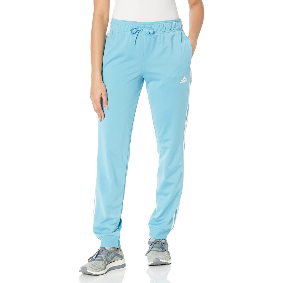 adidas womens Essentials Warm-up Slim Tapered 3-stripes Tracksuit Bottoms Track Pants  Preloved Blue/White  X-Small US