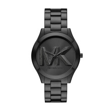 Michael Kors Slim Runway Three-Hand Black Stainless Steel Women's Watch (Model: MK4734)