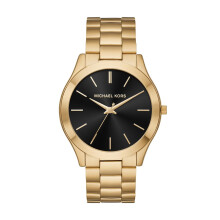 Michael Kors Slim Runway Drei-Hand-Gold-Tone Edelstahl-Herrenuhr (Modell: MK8621)
