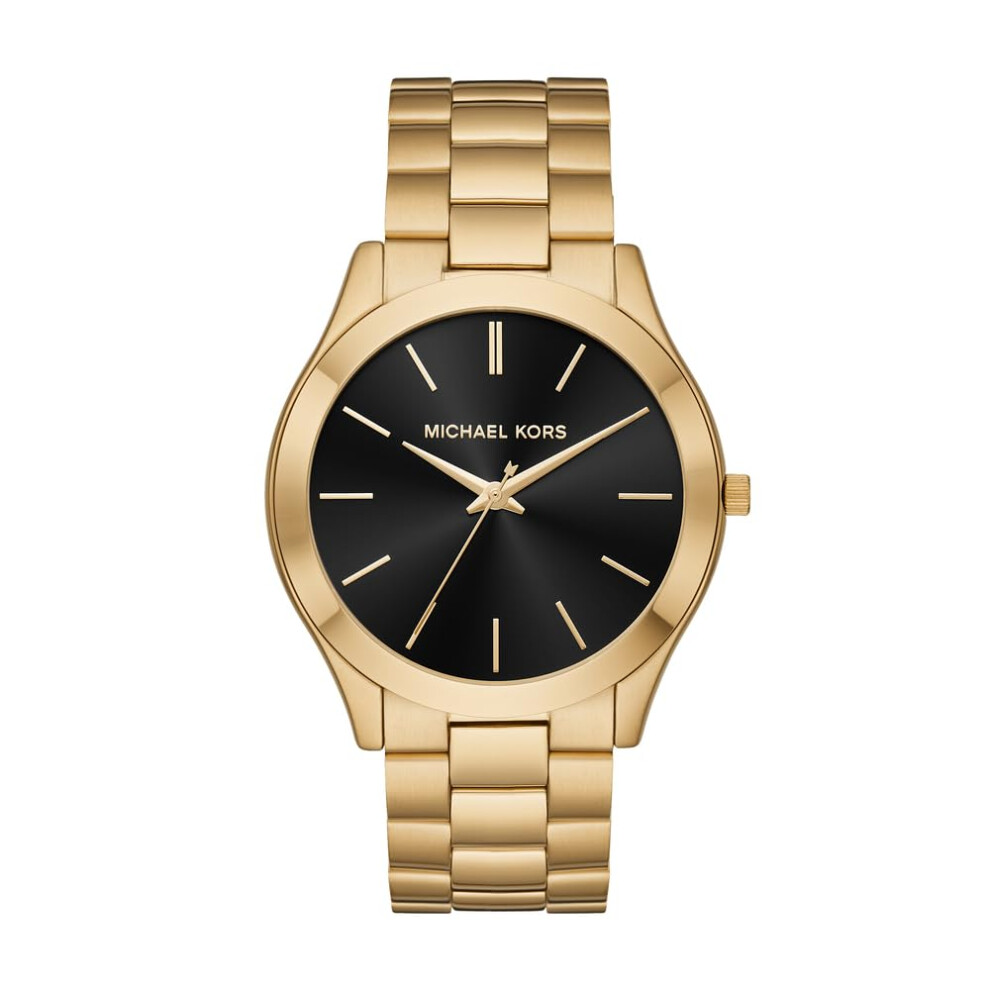 Michael Kors Slim Runway Three-Hand -Tone Stainless Steel Men's Watch (Model: Mk8621) Gold