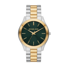 Michael Kors Slim Runway Reloj para hombre de acero inoxidable bicolor con tres manecillas (Modelo: MK9149)