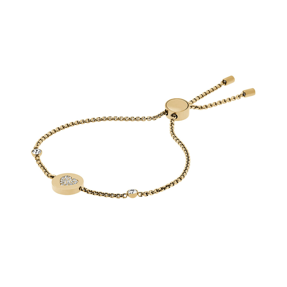 Michael Kors Stainless Steel and Pav? Crystal Chain Bracelet for Women  Color: Gold (Model: MKJ5043710)
