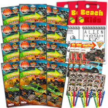 Sada na oslavu balcek s 12 hracmi balcky Monster Jam Monster Truck s nlepkami s omalovnkami Taky na korist a dal (potreby na narozeninovou