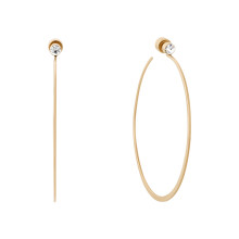 Michael Kors Stainless Steel and Cubic Zirconia Whisper Hoop Earrings for Women  Color: Gold (Model: MKJ5999710)