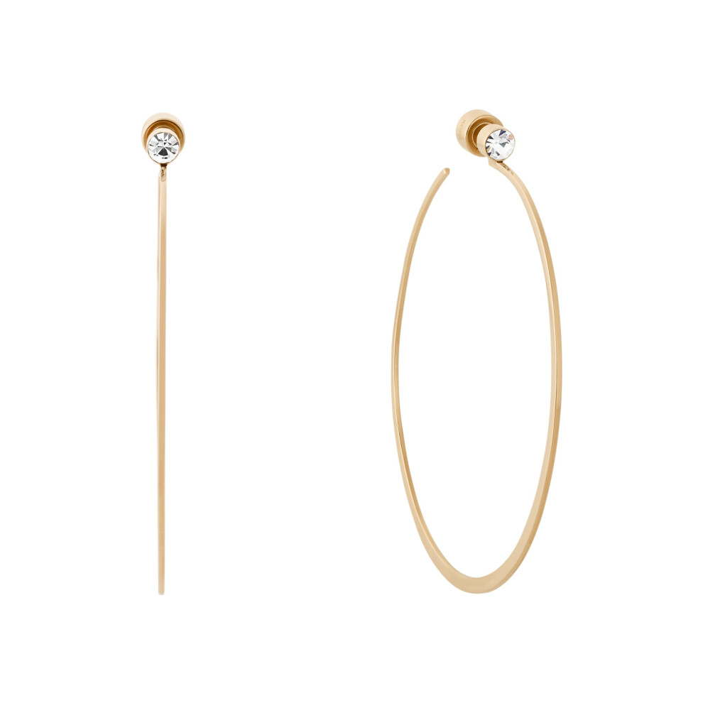 Michael Kors Stainless Steel and Cubic Zirconia Whisper Hoop Earrings for Women  Color: Gold (Model: MKJ5999710)