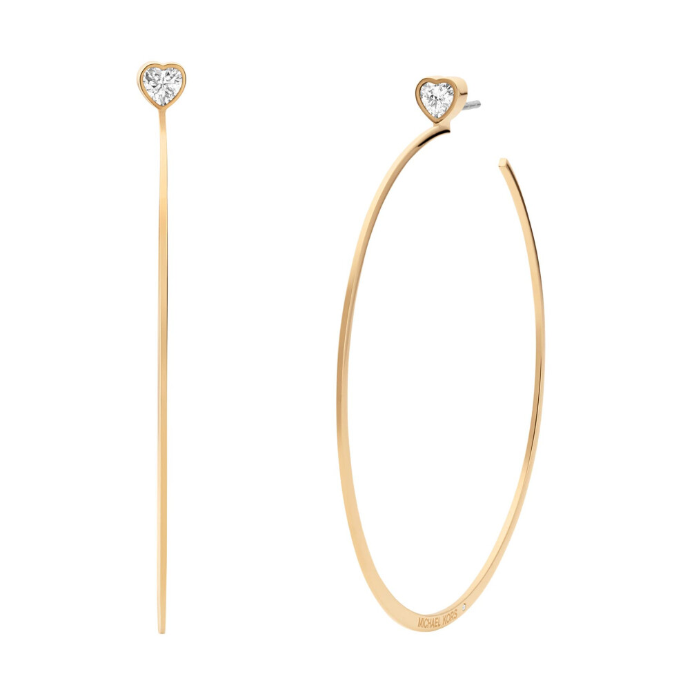 Michael Kors Stainless Steel and Cubic Zirconia Hoop Earrings for Women  Color: Gold (Model: MKJ7900710)