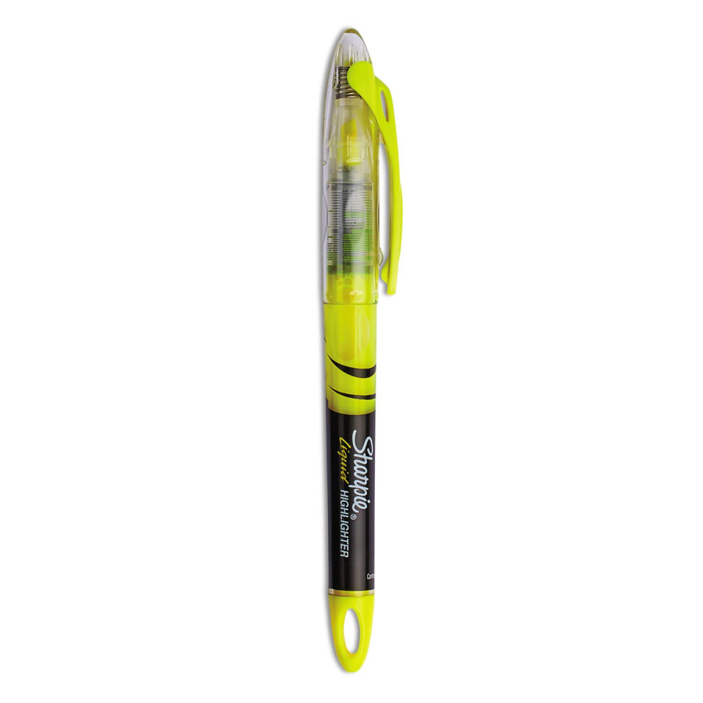 Sharpie Accent Pen-Style Liquid Highlighter - Micro Marker Point Type - Chisel Marker Point Style - Yellow Ink  Dozen
