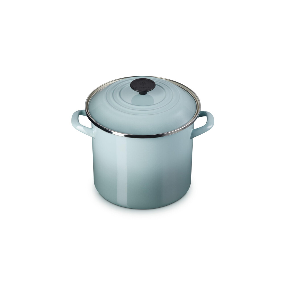 Le Creuset Enamel On Steel Stockpot with Lid  8 Quart  Sea Salt