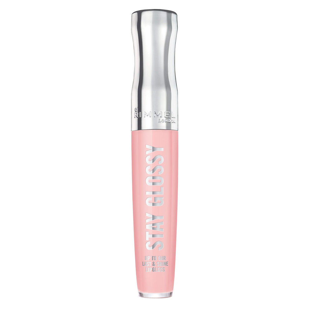 Rimmel Stay Glossy Lip Gloss - Non-Sticky and Lightweight Formula for Lip Color and Shine - 143 Sundae Best  .18oz