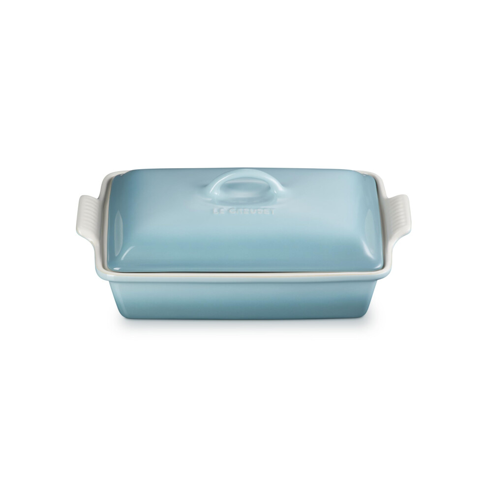 Le Creuset Stoneware Heritage Covered Rectangular Casserole  4 Qt. (12"""" x 9"""")  Sea Salt