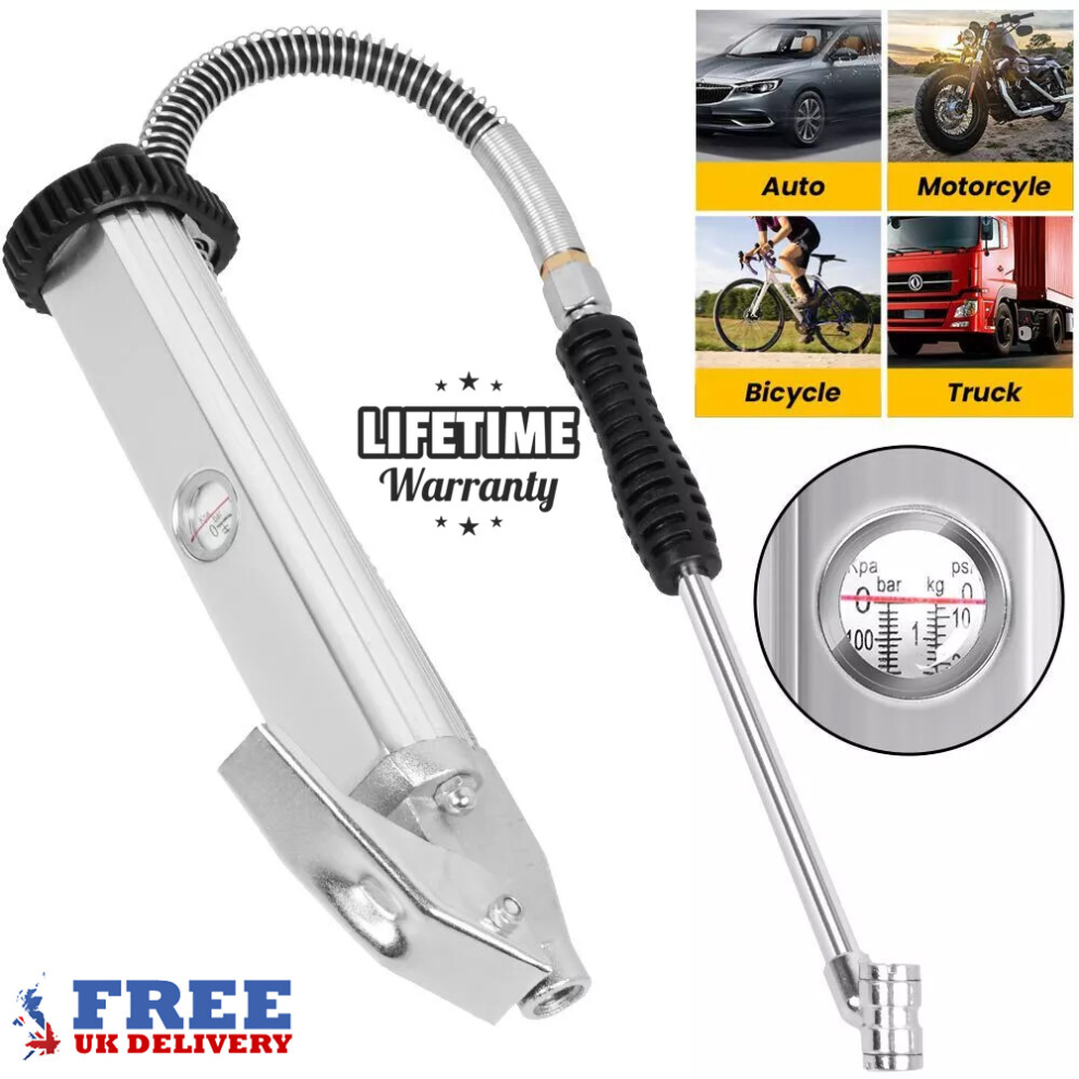Professional Tyre Inflator With Gauge Air Line Pressure Tester Tyre Pump 160 Psi 3758686372863