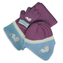 Kids Girls Unicorn Hat Scarf Gloves Winter Set