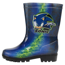 (12 UK Child, Sonic) Kids Boys Sonic Rubber Wellies Rain Boots