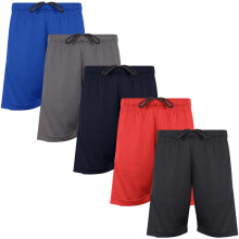(9-10 Years, Set 2) A2Z Kids Boys 5 Pack Athletic Mesh Sports Shorts