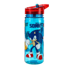 Sonic the Hedgehog 580ml BPA-Free Tritan Water Bottle with Flip-Up Straw - Durable & Reusable for Kids
