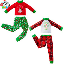 JOYIN 4 st jultomtetillbehr - julklder fula trjor fr dockor Tomte och sngubbe Pyjamas i klassisk stil Grna och rda trjor fr juldekoratio