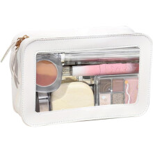(White) Clear Cosmetic Bag | Zipper Car Organizer Cosmetic Bags - Portable Make up Organizer, Toiletry Bag Waterproof Travel Bag, Make up Organizer Travel