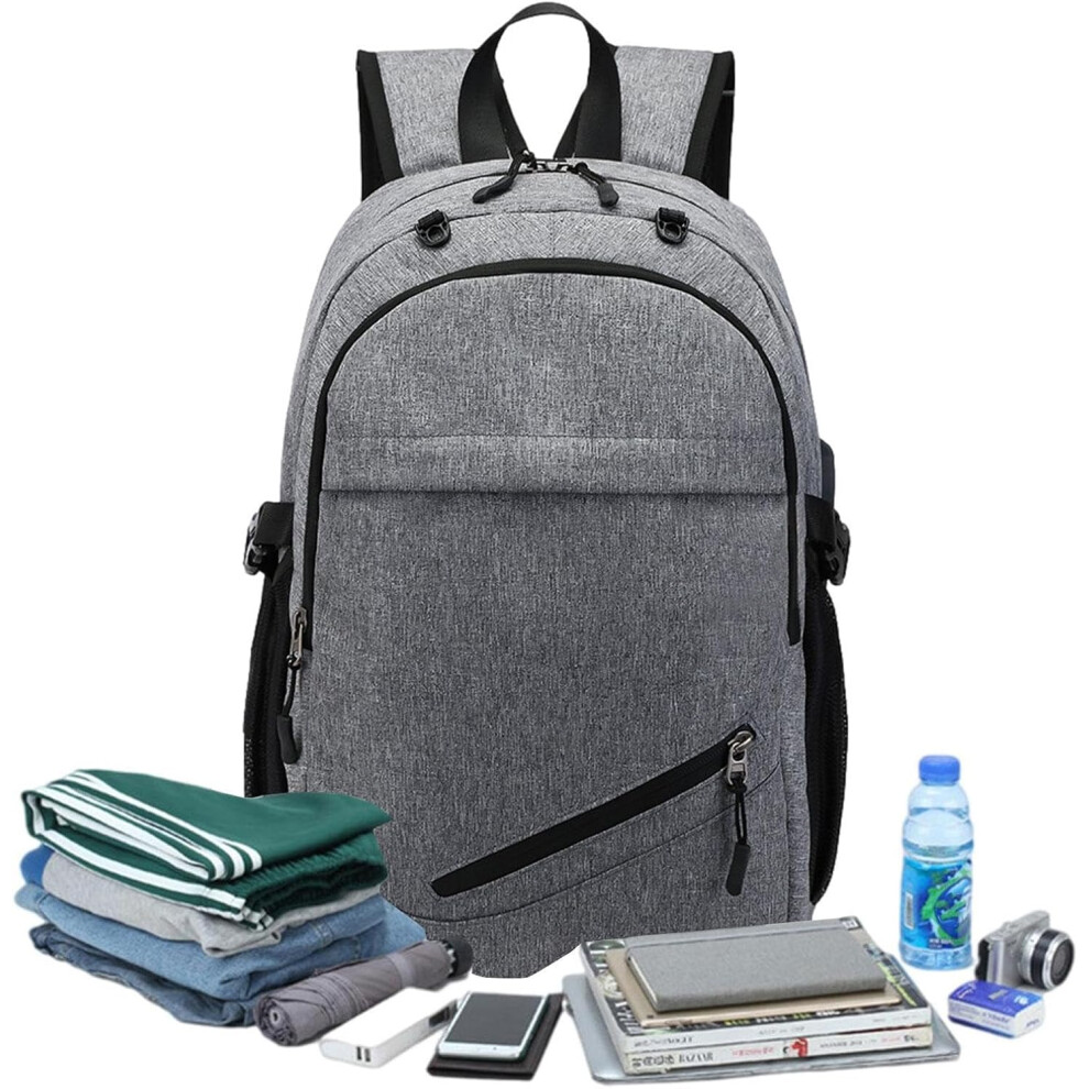 (Gray) Gym Basketball Backpack - Sport Basketball Backpack Water Bottle Bag | Laptop Storage Container, Comfortable Outdoor Bookbag for Computer, Clothing,