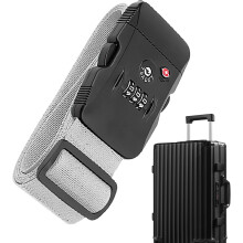 (Silver) Luggage Straps | Travel Packing BeltsWith Tag and Password Lock,Elastic Travel Case Security Accessories for Plane, Train, Outdoors