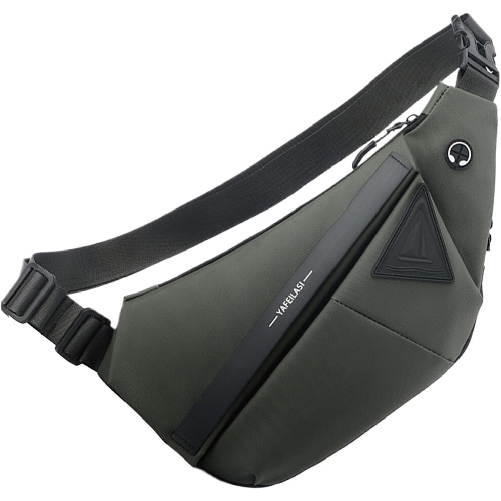 (right shoulder, Green) Shoulder Sling Bag, Waterproof Casual Daypack, Bag, Multipurpose Daypack, Sling Backpack for Hiking, Casual, Travel