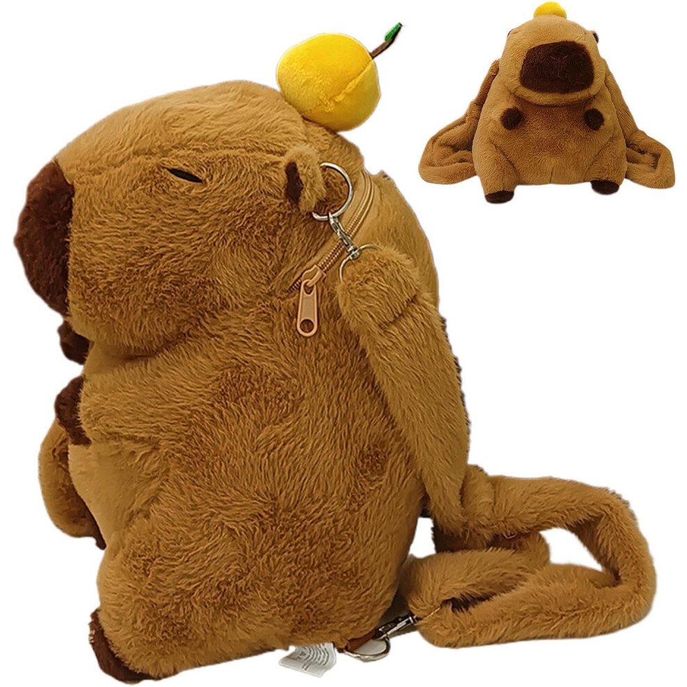 Capybara Stuffed Animals Shoulder Backpacks - Orange Capybara Stuffed Animals Shoulder Backpacks - Capybara Backpack Multifunction Plush Bookbag Kids'