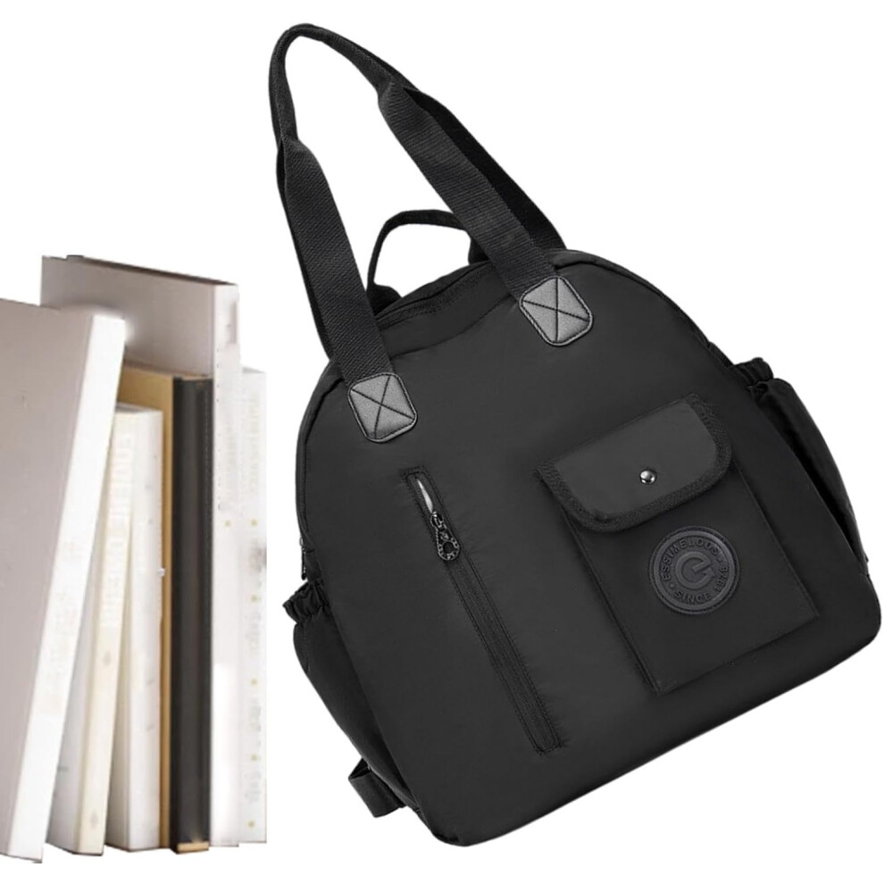 (Black) Large Backpack for Women | Large Capacity Fitness Bookbag,Casual Shoulder Bag, Lightweight Fashion Purse for Travel School Work Outdoor Activities