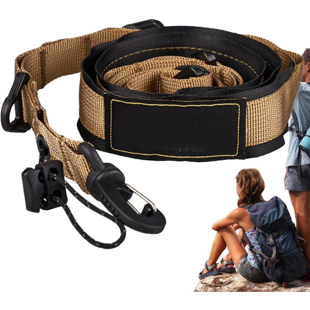 (Khaki) Utility Straps With Buckle - Tent Straps Utility Strap - Camping Lanyard Adjustable Straps, Nylon Lashing Strap, Quick Release Buckle St Light