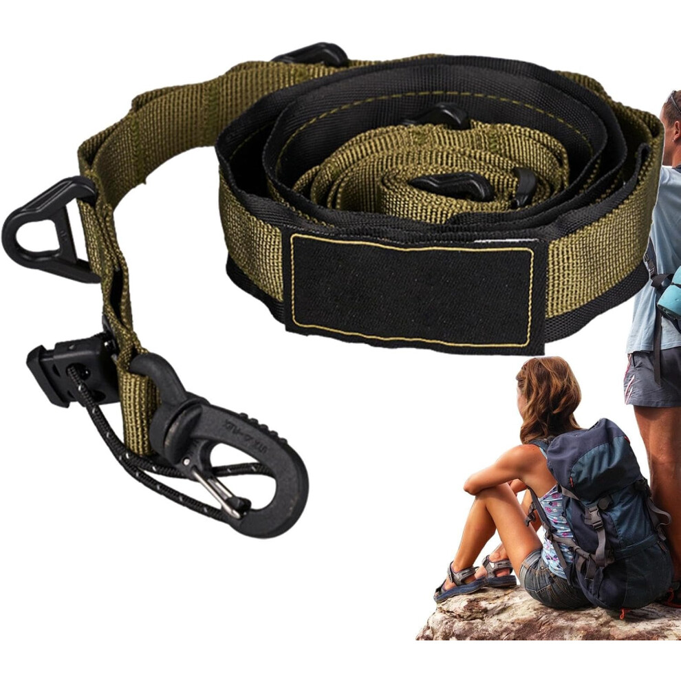 (Army ) Utility Straps With Buckle - Tent Straps Utility Strap - Camping Lanyard Adjustable Straps, Nylon Lashing Strap, Quick Release Buck Green/Light