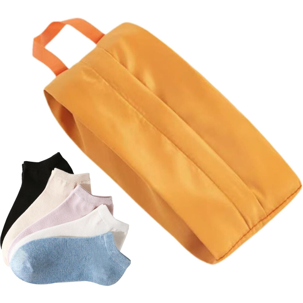 (Yellow) Travel Underwear Pouch | Underwear Storage Bag with Handle | Multifunctional Cosmetic Bag for Socks, Panties, Sundries, Portable Lingerie Pou
