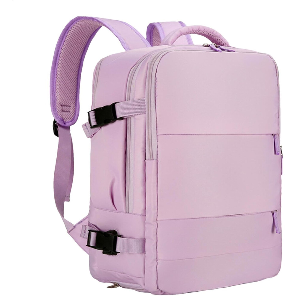 (Purple) Carry On Backpack | Travel Weekender Bookbag,Wet And Dry Separation, Anti-Theft, Airline Approved, Waterproof, Rucksack For Women And Men Purple
