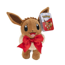 Pokmon PKW0200 Holiday BOW-8-Inch Eevee Plush with Unique Accessory Multi
