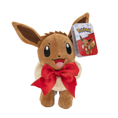 Pokémon Pokmon PKW0200 Holiday BOW-8-Inch Eevee Plush with Unique Accessory  Multi